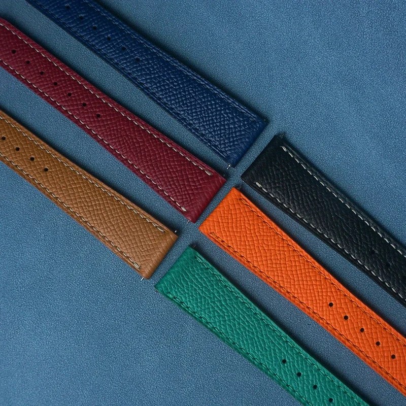 يدويا الجلود حزام ساعة اليد 20 مللي متر 22 مللي متر الإفراج السريع العالمي خمر رئيس طبقة جلد البقر حزام الساعات اكسسوارات دبوس مشبك