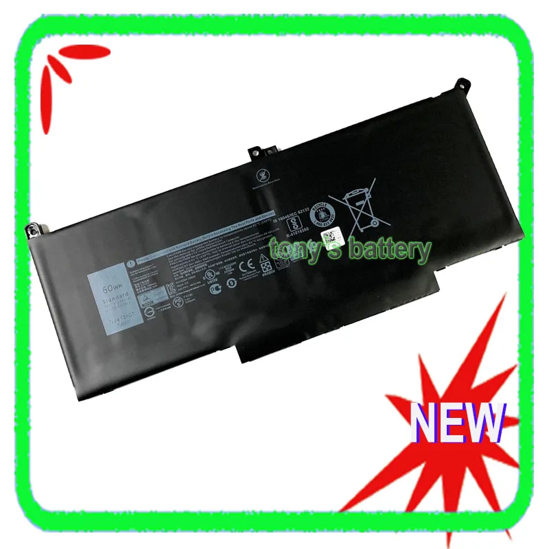 

New F3YGT Laptop Battery For Dell Latitude 12 7000 E7280 E7290 E7380 E7390 E7480 E7490 2X39G DM3WC 7.6V 60Wh