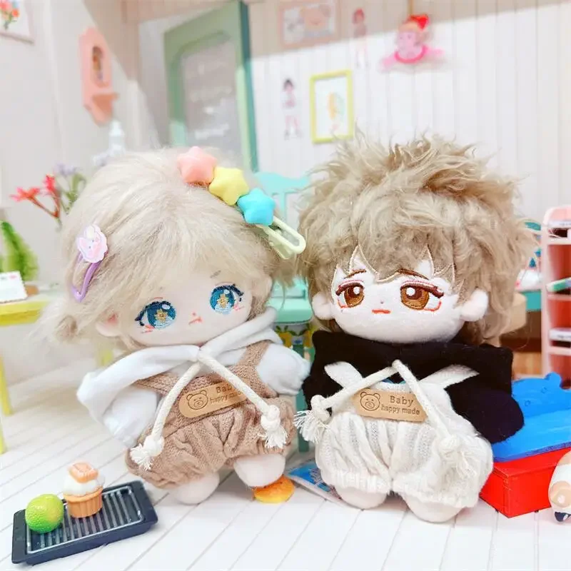 10cm Doll Clothes Woolen sweater Cute Bear Strap Pants Set for Idol Star Doll Toy Accessories Korea Kpop EXO Doll Outfit