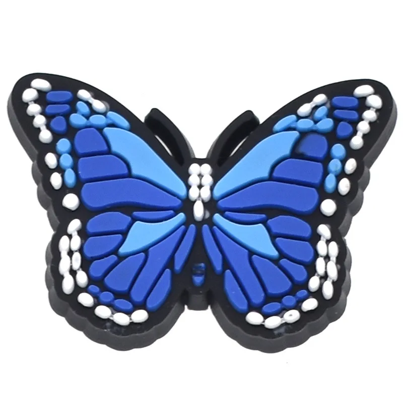 Wholesale 1pcs PVC Shoe Accessories Shoe Charms for Crocs Butterfly Badge Women Sandals Buckle Kids Pins Men Decoration Jeans