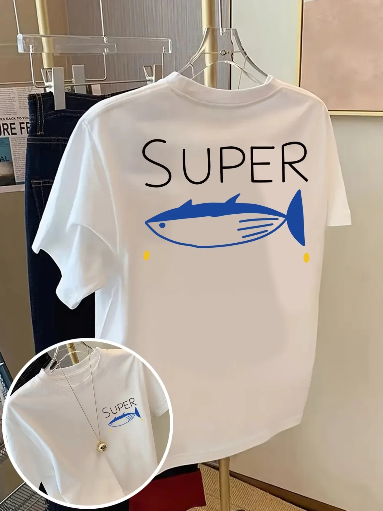 Spring Summer Women'S Top Easy Painting Style Crab Print Short Sleeve Round Neck T-Shirt with Slight Aesthetic Clothes