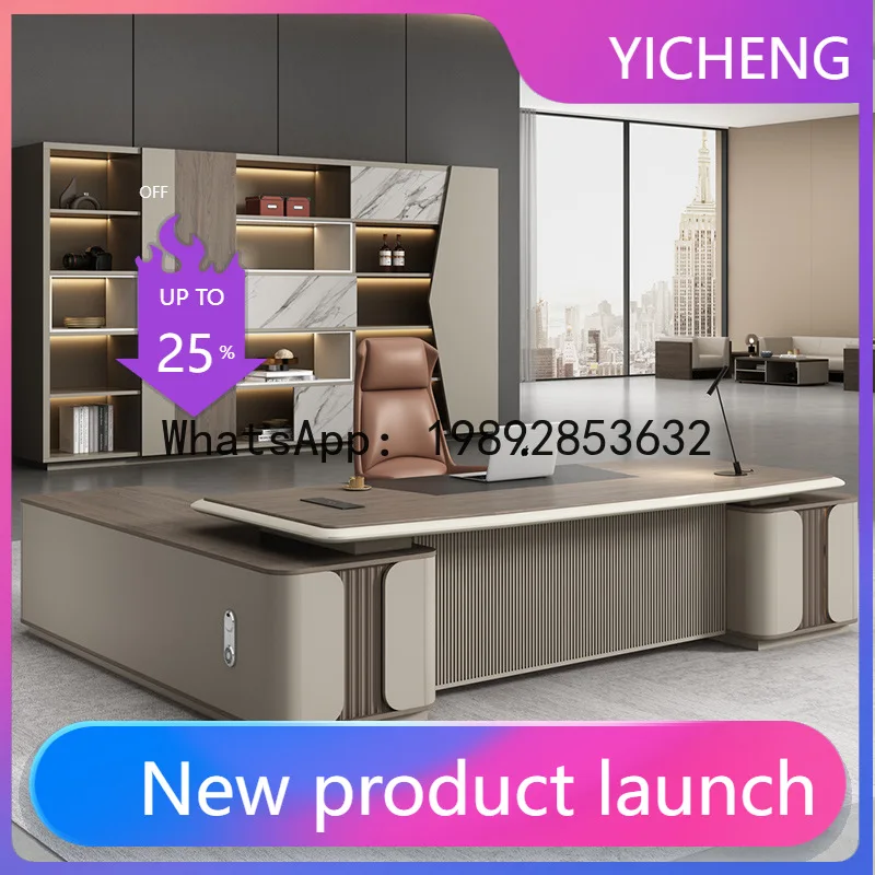 

Hys president's office executive desk chairman's office lacquered manager's desk office desk and chair set