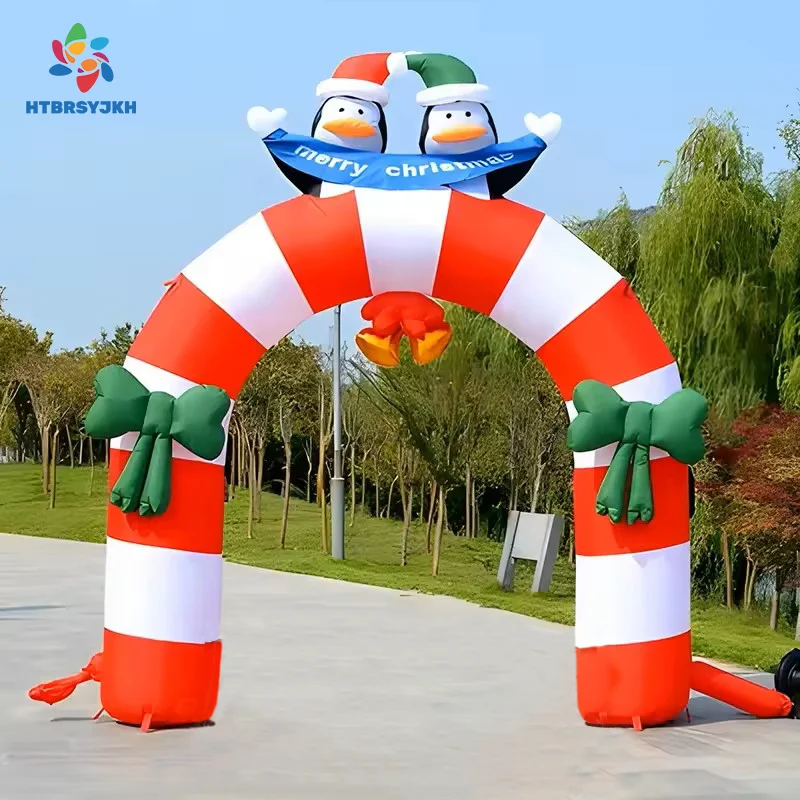 

Гигантская надувная арка Санта-Клауса, рождественская акция, уличная арка, надувная рождественская елочная арка для украшения