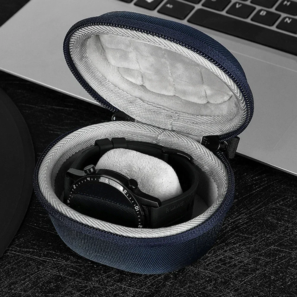 Tragbare EVA-Einzeluhren-Reisetasche Uhrenaufbewahrungsbox Uhrenhalter Wasserdicht für Smartwatches Reißverschluss-Etui – Detail 13