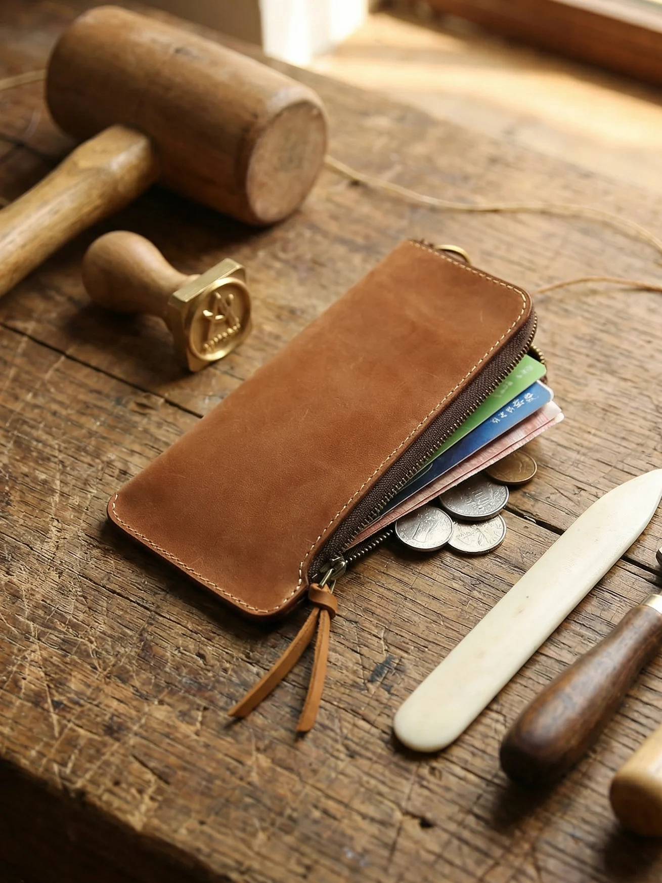 

Мужской длинный ультратонкий кошелек из натуральной кожи с застежкой-молнией, зажимом для денег, молодежный, простой, в стиле ретро