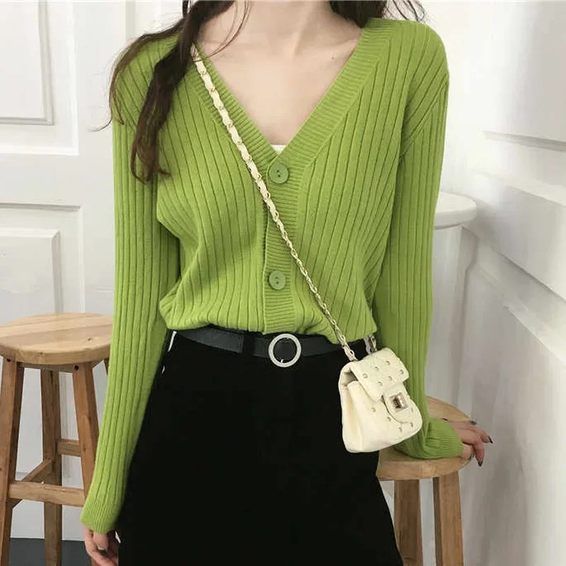 ニットウェア新しい白 O ネックニットセーター女性カーディガン長袖セーター De Mujer ニットセーターカーディガン女性トップス Q1205