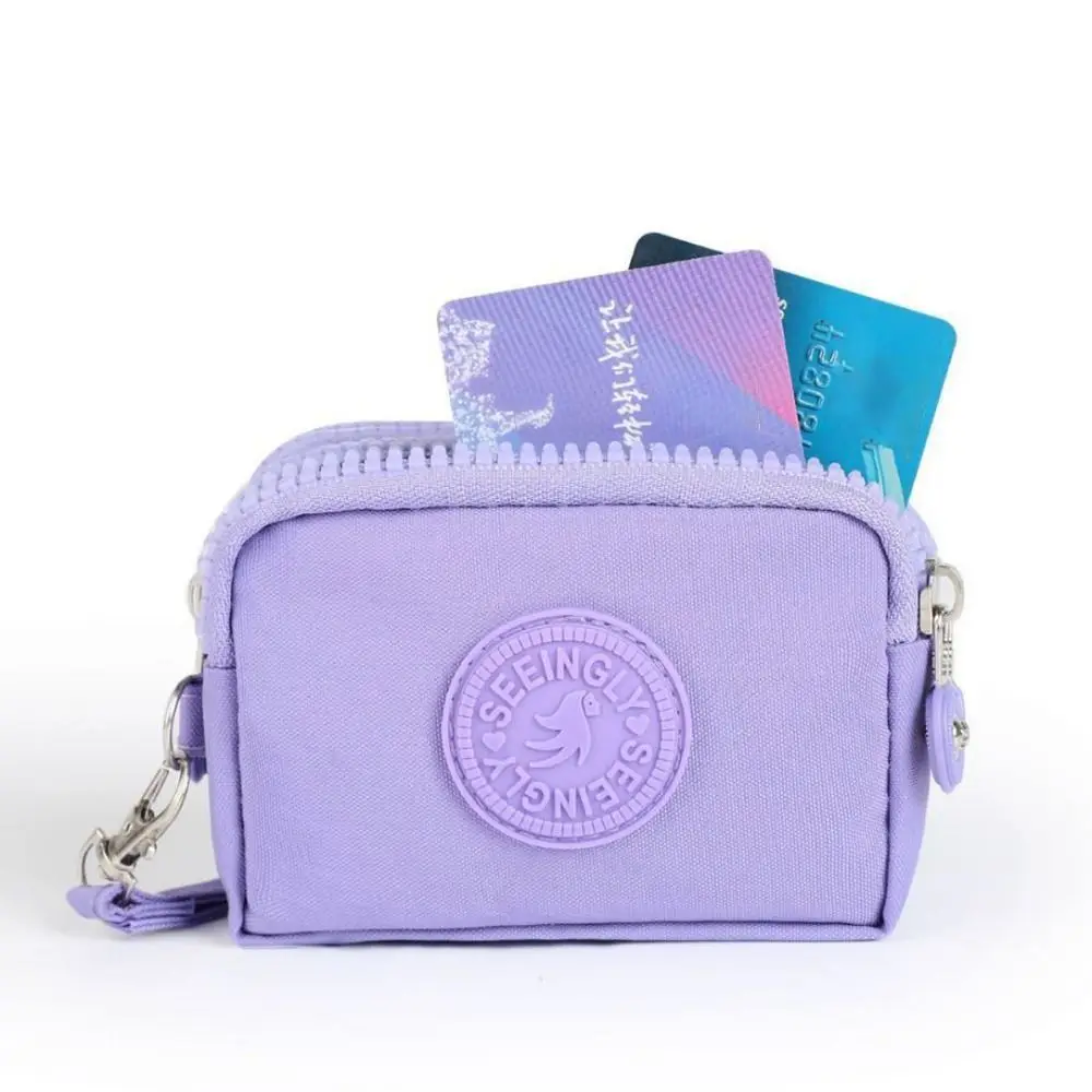 1Pcs Card Holder Coin Bags Three Layers Zipper Coin Purse Waterproof Large Capacity Coin Wallet