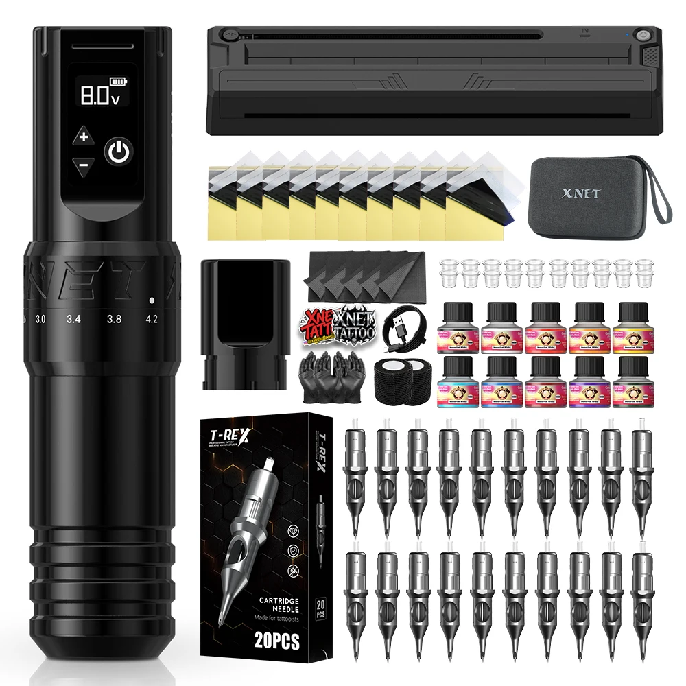 XNET T1 Wireless Tattoo Machine Pen Kit 2400mAh