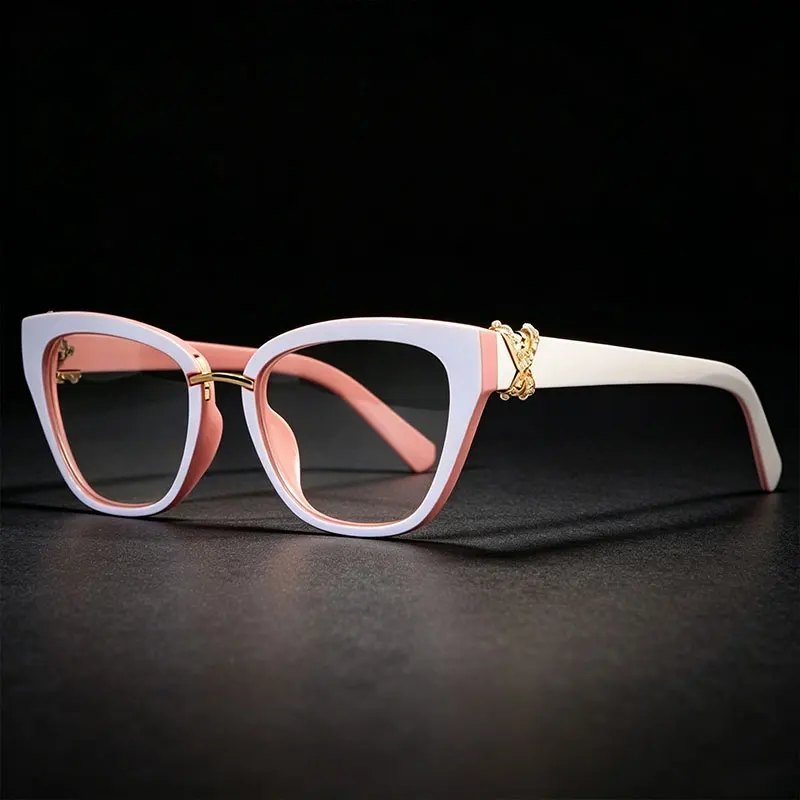 45605 Rhinestone Cat Eye Glasses Frames Women Diamond Decoration Styles Optical Fashion Computer Glasses