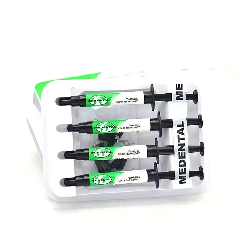 2g/tubo de materiales dentales, conjunto de agente de sellado de fisuras de curado por luz Oral, grabado automático de ácido, agente de sellado de fisuras de grabado completo