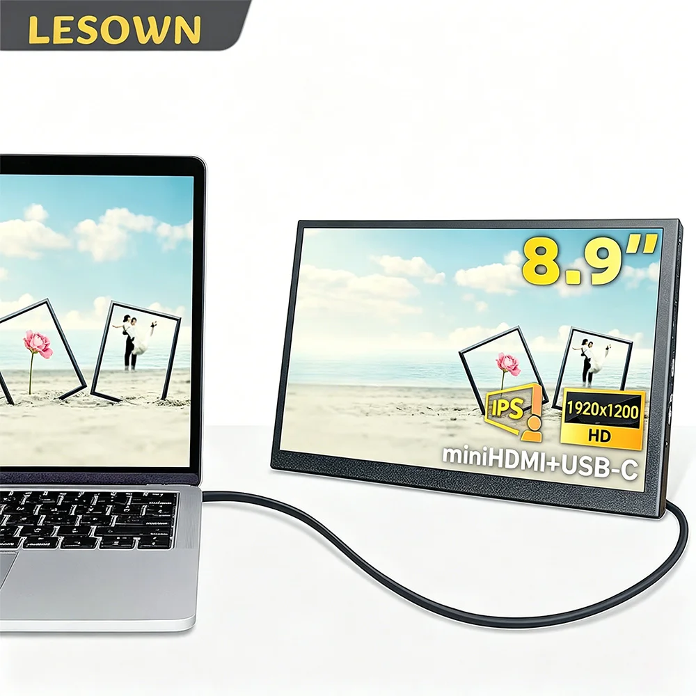 8.9 inch USB Type C Monitor 1920x1200 IPS  HDMI LCD Touch Screen Monitor / Display 10 inch 2K Small PC Portable Monitor
