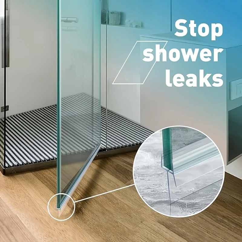 1 Stück, 0,5/1/1,5/2 m, Dichtungsband für Duschabtrennungen mit extra langem, weichem Rand, geeignet für Glastüren mit großen Spalten zum Badezimmerboden. – Detail 3