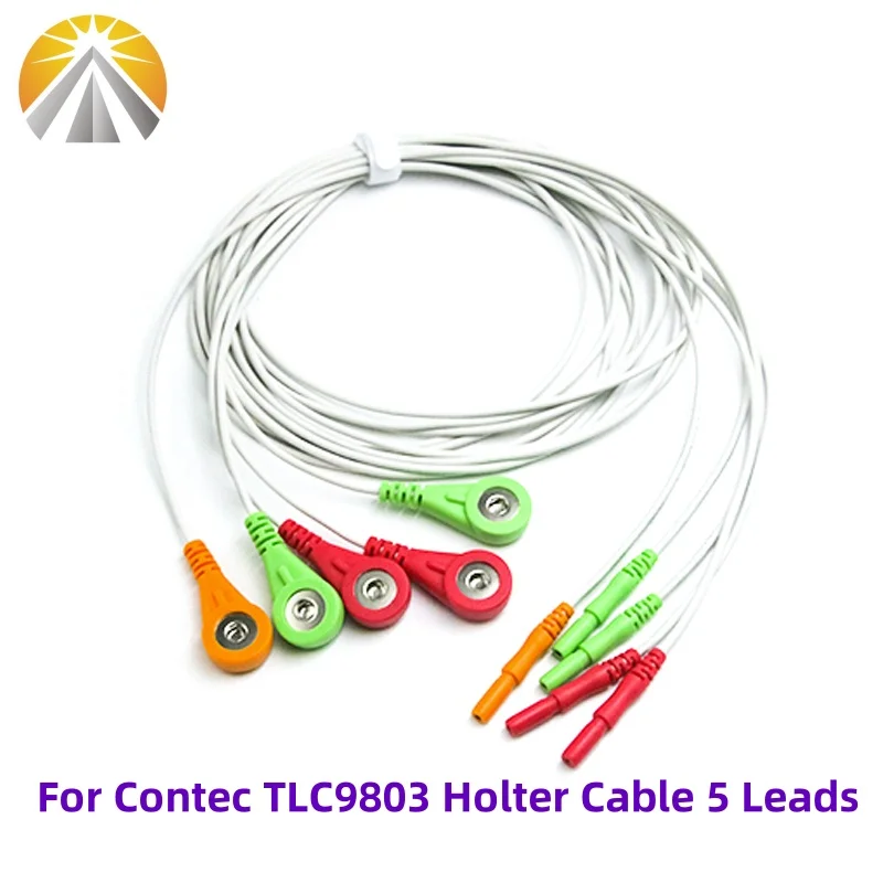 Holter Cable 5 Leads For Contec TLC9803 3 Channel 24 Hours Holter Recorder Dynamic ECG Monitor Device - Image 6