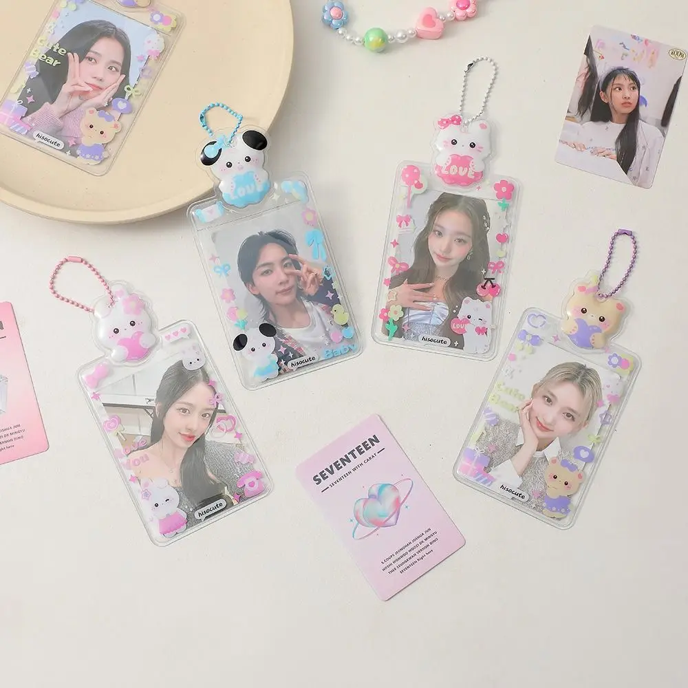 Cartoon 3-inch Card Holder Sleeve PVC Photo Display Photocard Holder Transparent Card Sleeve Student