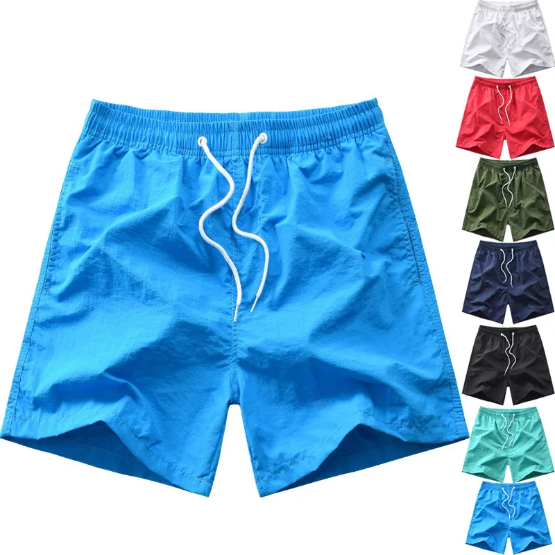 

Men Swim Shorts Quick Dry Summer Pocket Elastic Waist Basic Shorts Pant 3XL Swimwear Running Jogging Trunks Beach Board Shorts