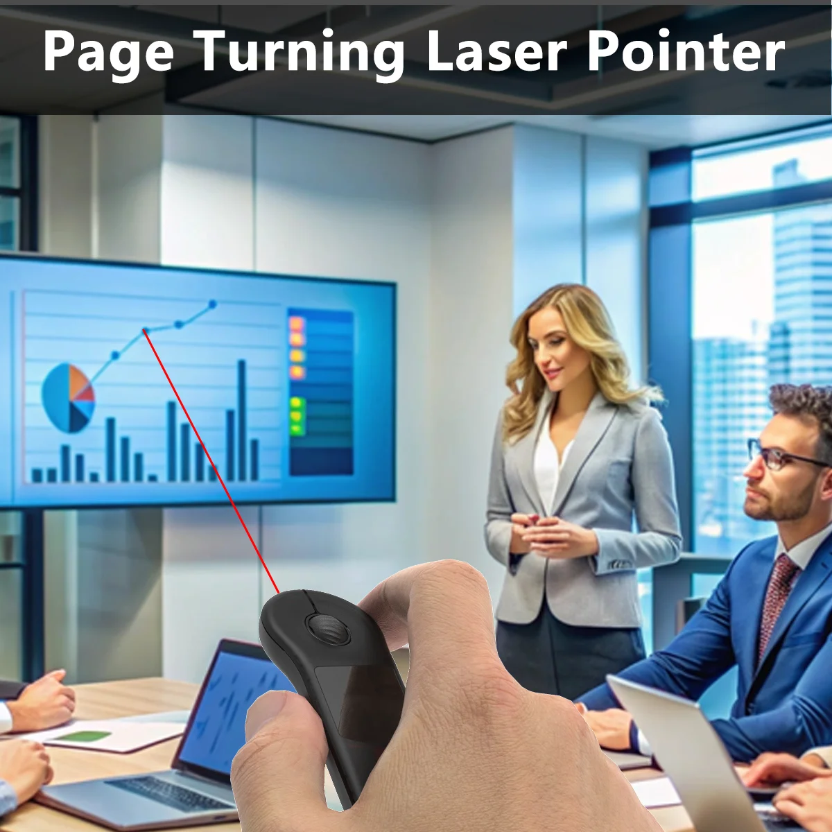 ليزر سماعة لاسلكية تعمل بالبلوتوث ماوس التحكم عن بعد TikTok فيديو قصير PPT صفحة تحول تحكم الهاتف المحمول اللوحي Type-C & USB A #6