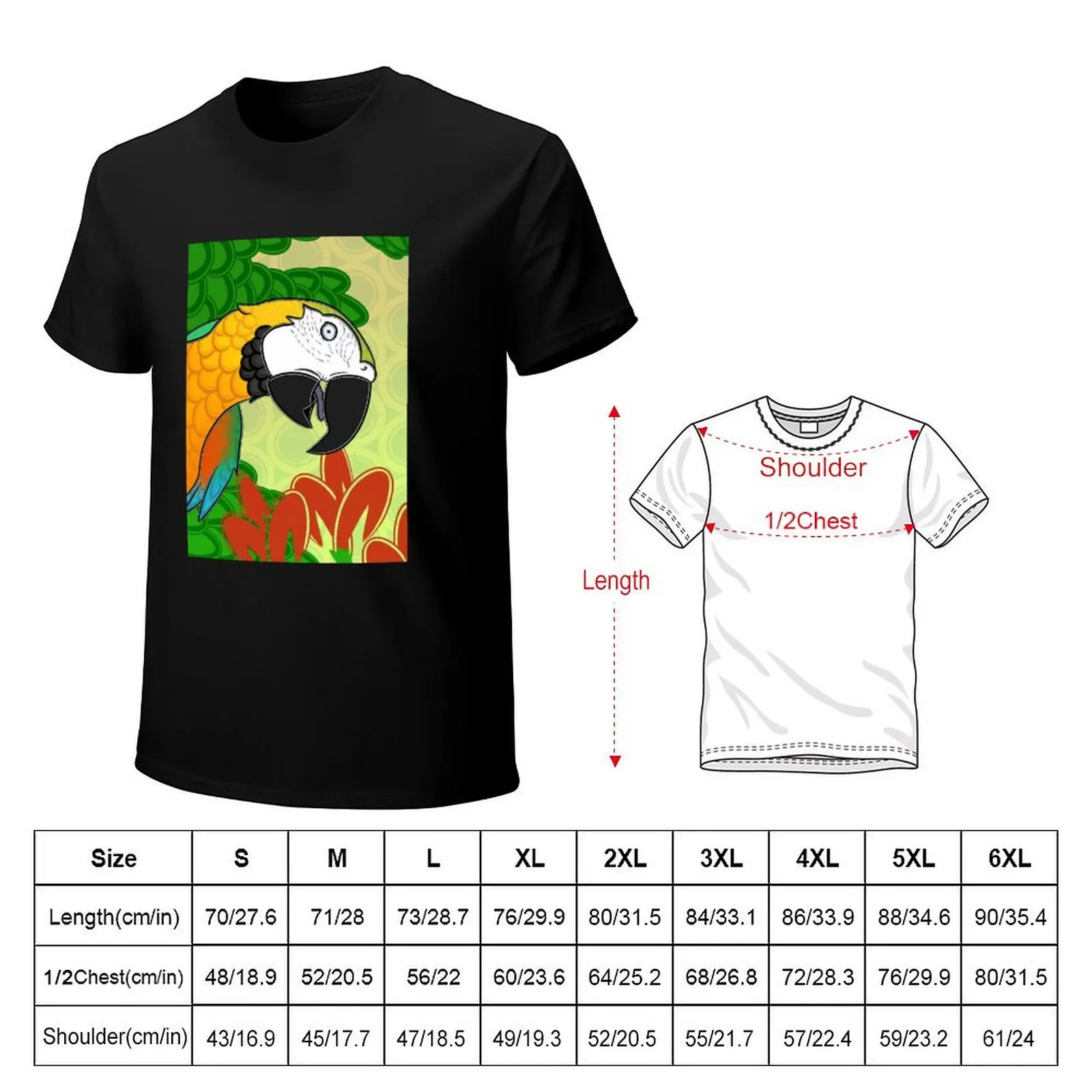 Copy of Did Someone Say BIRDS!? - Catalina Macaw Sunset T-Shirt Basic Plain Tee for Spring and Summer