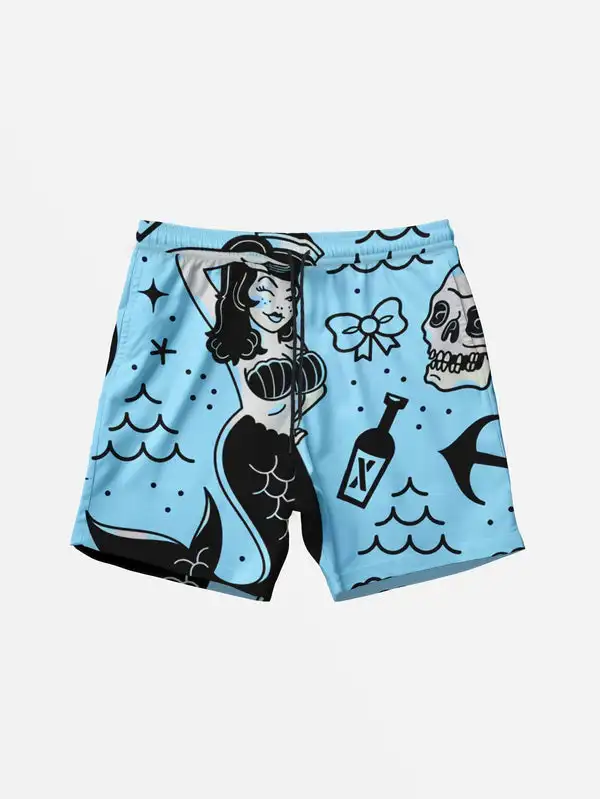 

Summer Men's Shorts Men's Hawaiian Swim Trunks 3D Retro Printed Beach Shorts Quick Dry Outdoor Leisure Sports Shorts Fashion