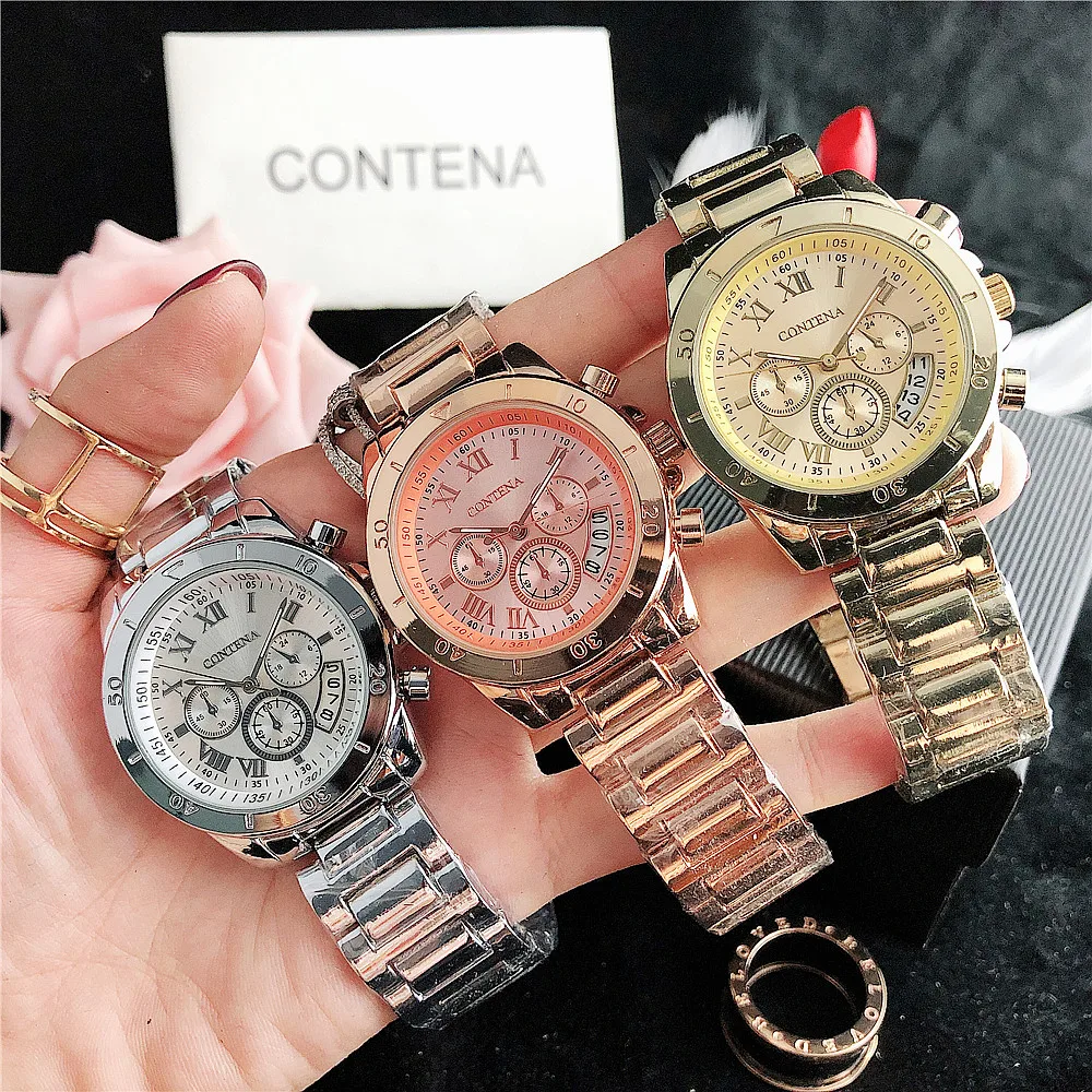 CONTENA Top Brand Luxury Watch for Women Fashion Stainless Steel Bracelet Women Quartz Watch Elegant Ladies Watch Reloj Mujer