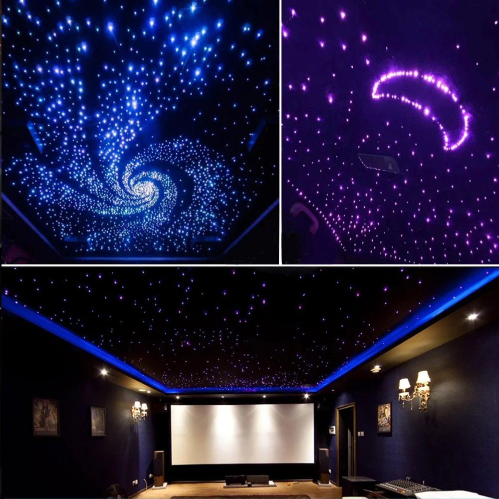 16W Twinkle RGBW Fiber Optic Star Ceiling Lights Kit Smart APP Sound Control LED Engine for Car Starry Sky Fiber Optic Light LED