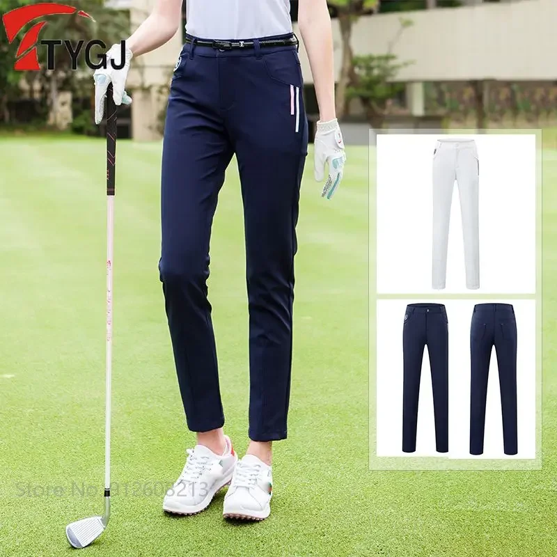 TTYGJ, pantalones de Golf finos y transpirables para mujer, pantalones de Golf elásticos, pantalones deportivos informales, ropa deportiva de ajuste seco, pantalones de chándal ajustados con cinturón gratis