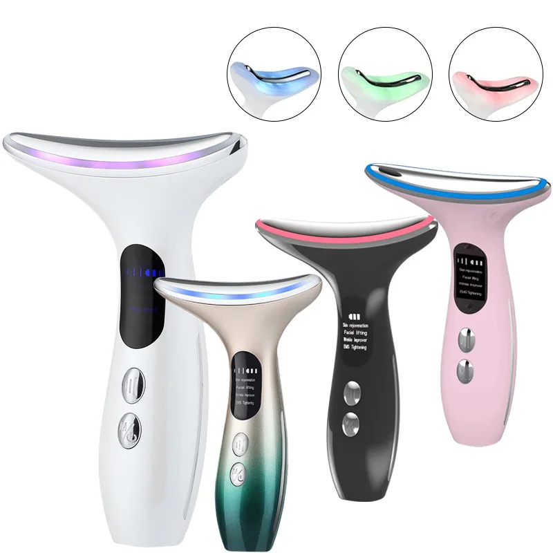 Microcorrente LED Photon Facial Massager, Terapia Luz Vermelha, Cuidados Com A Pele, Anti Rugas, Chin Duplo, Apertamento, Elevador Do Pescoço, Beleza