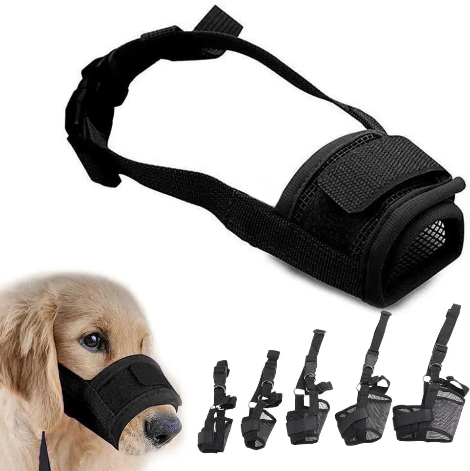 

1pcs Adjustable Dog Muzzle Breathable Dog Mouth Cover Muzzle Collar Anti Barking Pet Mouth Muzzles for Dogs Dog Accessories
