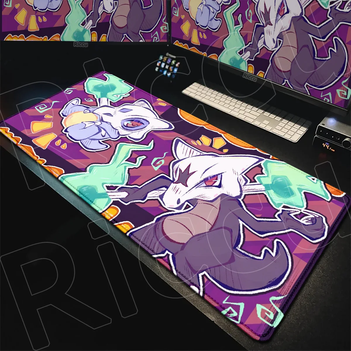 

HD Printing P-Pokemons Game Mouse Pad PC Rubber Accessories Cute Cubone Large Non-slip Keyboard Desk Mats XXL Office Rug 90x40cm