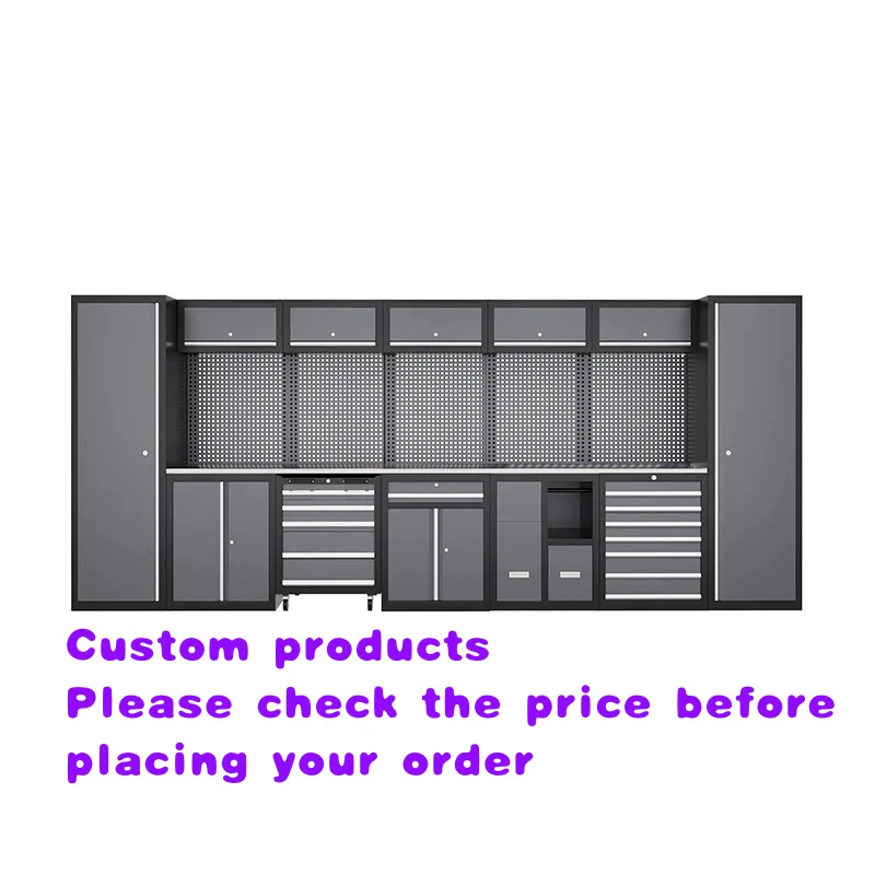 custom.-Unit Metal Cabinet with Workbench and Multi-Drawer Storage Workshop