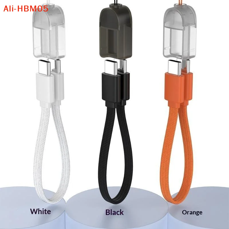 (HB05)Multifunctional PD 60W Type C To C Fast Charging Short Cable Short Charging Cable Keychain For Phone Outdoor Travel