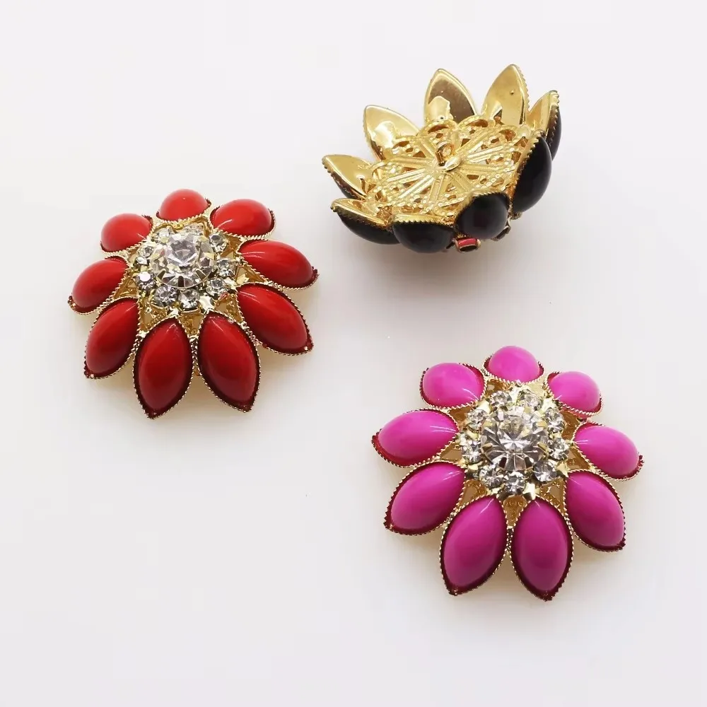 LKERAN gold 10pc/5pcs 35MM Multi color pearl button sew-on Windbreaker Coat sweater apparel button Wedding Decoration costura