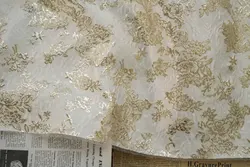 Embossed Jacquard Fabric Bronzing Gold Royal Floral Design Sewing Material Cheongsam Dress Garment Fabric 145cm Sold By Meter