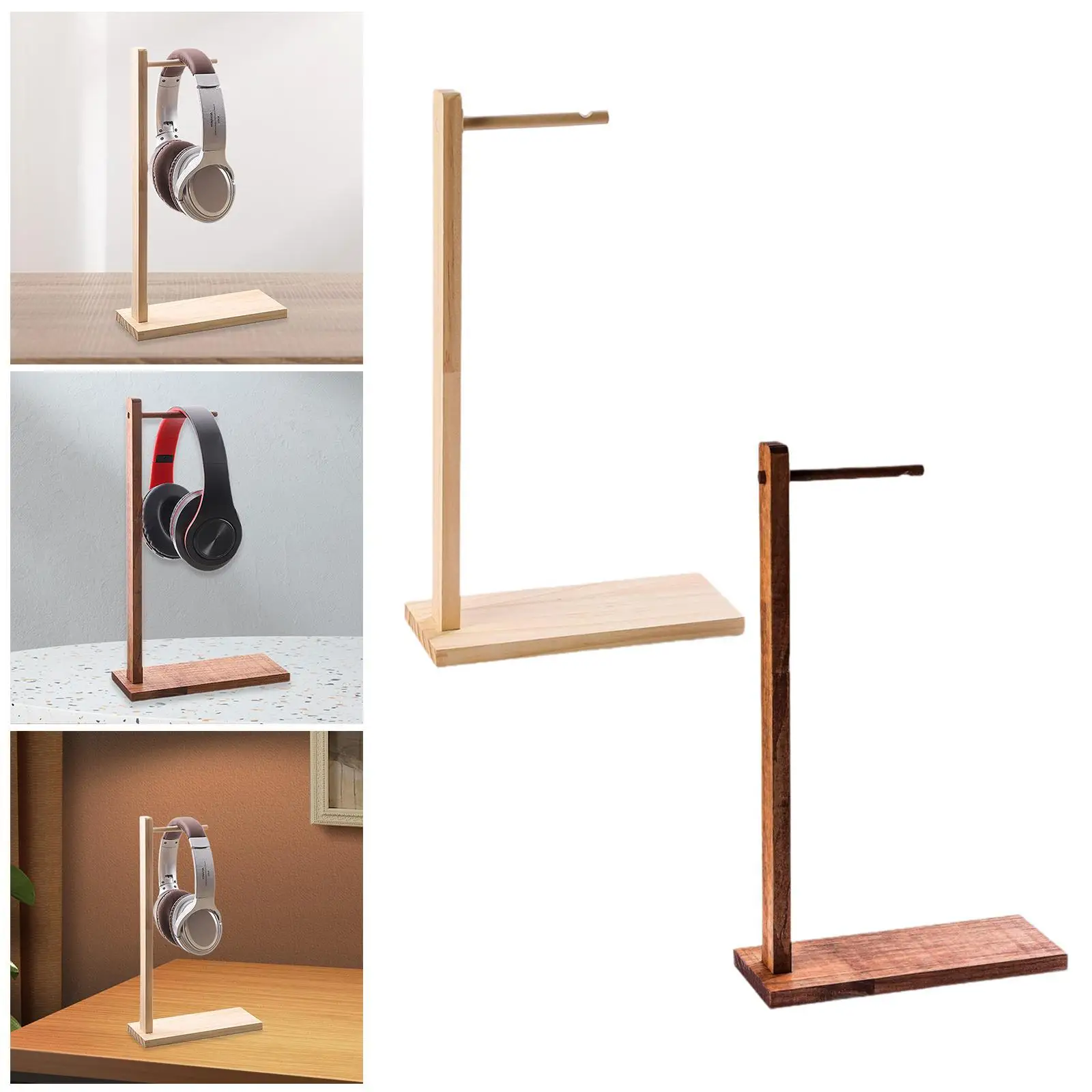 

Деревянная подставка для наушников для стола, однорядный держатель для гарнитур
