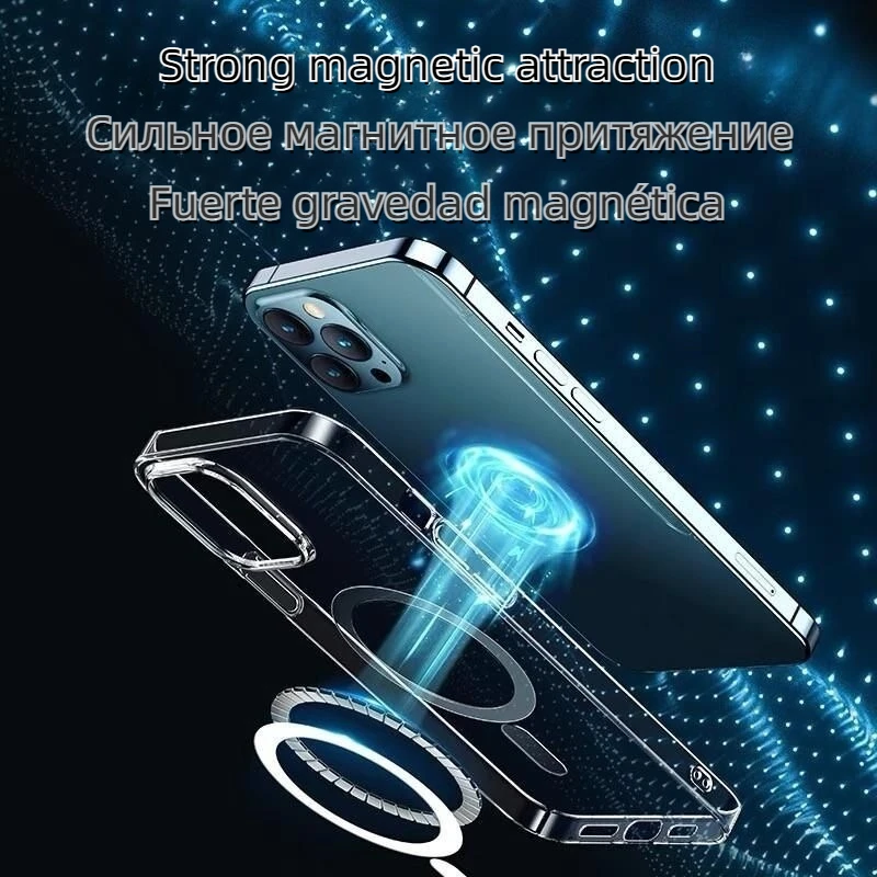 Funda magnética Magsafe para iPhone 13 Pro Max iPhone 12 Mini borde recto 11 carga inalámbrica X 5