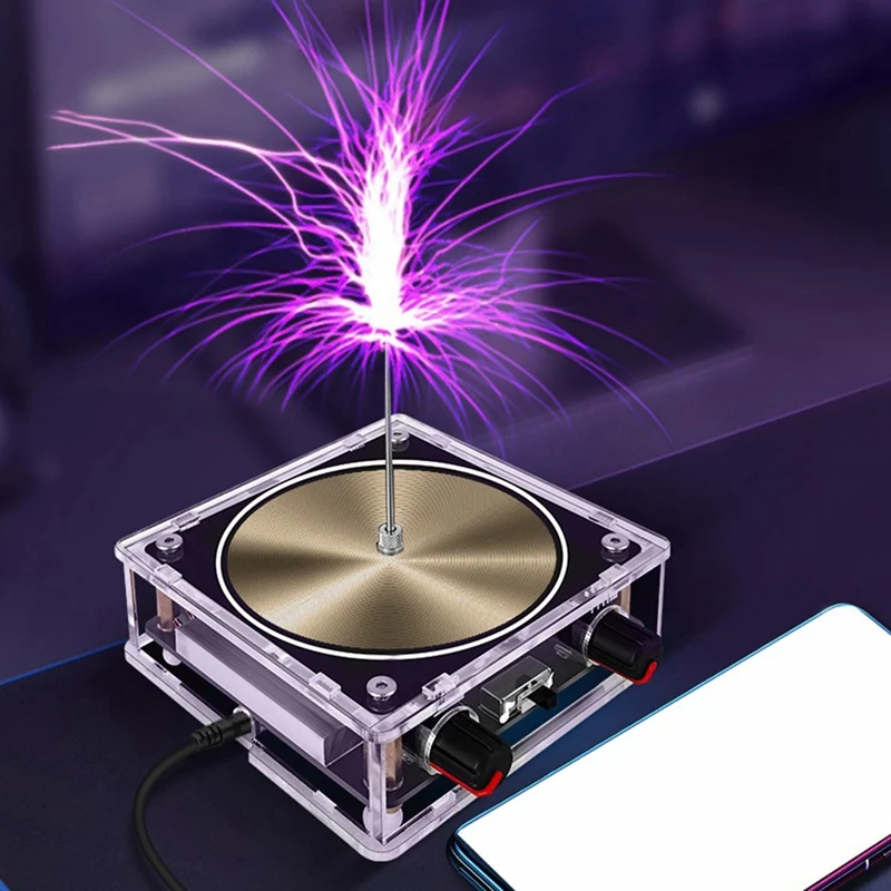 For Tesla Gold Music Coil Artificial Lightning-Pattern Touchable Audio Input Bluetooth Science Experiment Coil