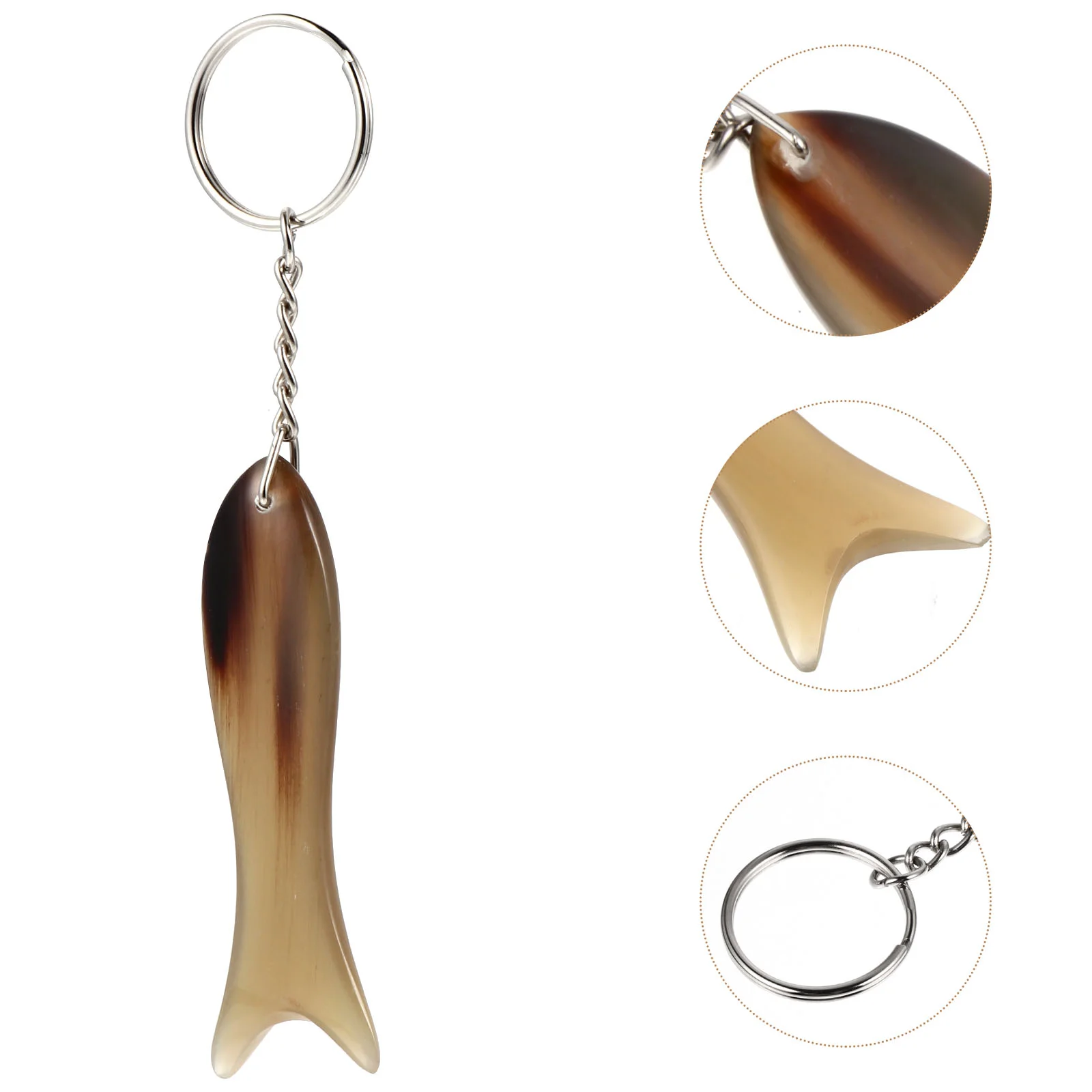 Scraping Board Keychain Plate Massage Tool Portable Guasha Buffalo Horn Fish Shape Body Massager Fob