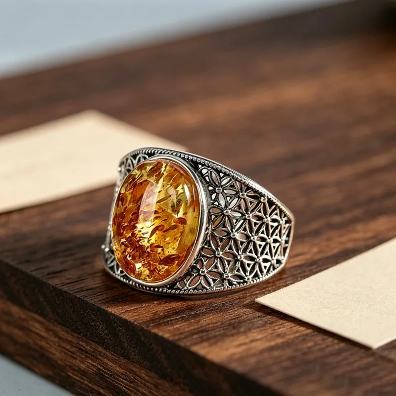 Sam Panda 925 Sterling Silver Ring for Make old Pattern Elegant New Chinese Style Women Minimalism  Jewelry Gift Dropshipping