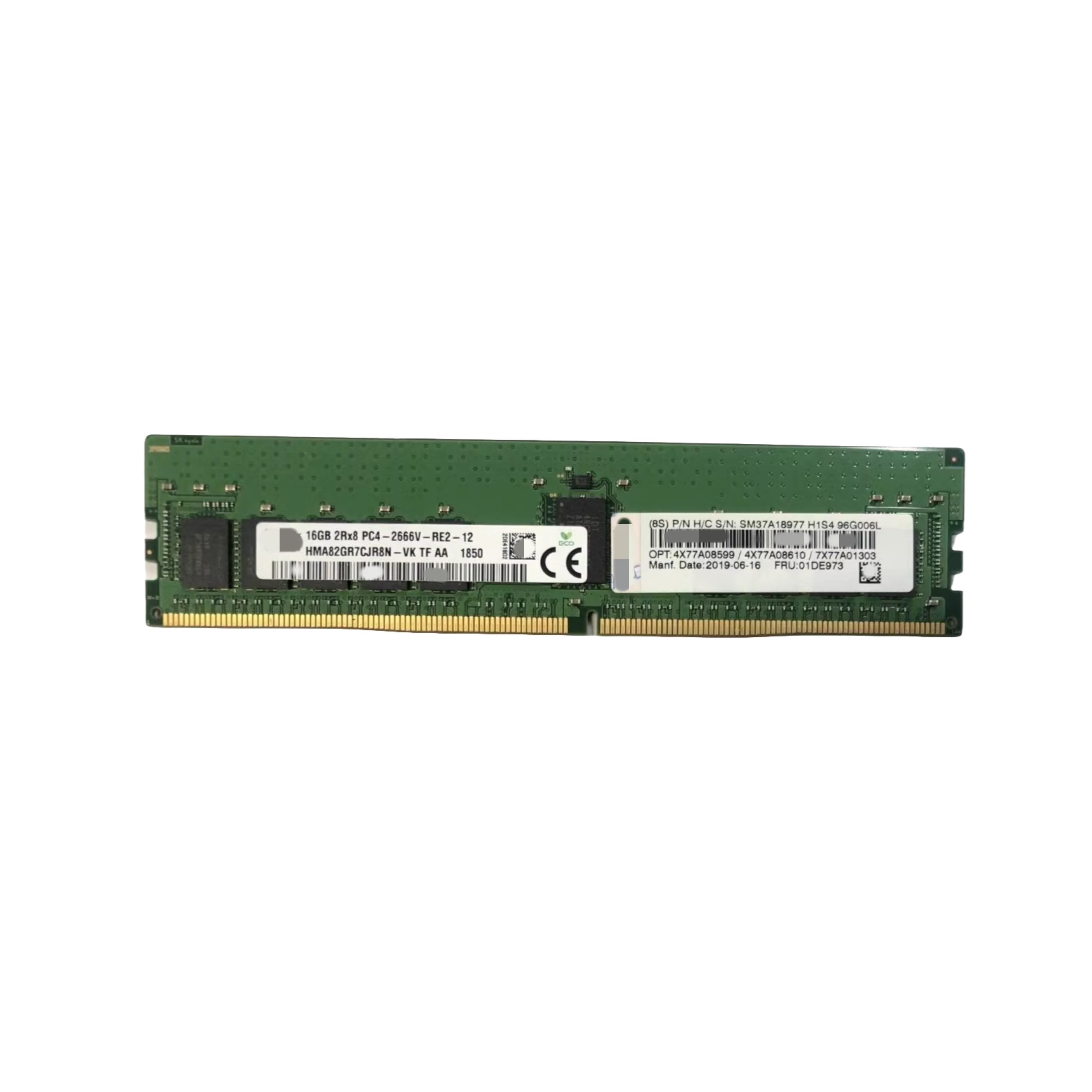 

01DE973 7X77A01303 16G 2RX8 PC4-2666V REG ECC