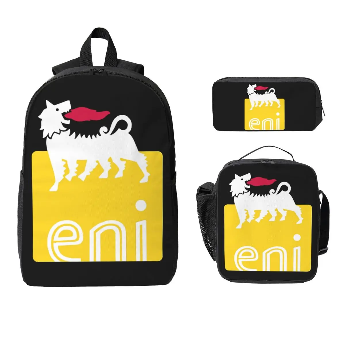 

Agips Eni Racing Car Oil Backpack Student BookBag School Bag Laptop Shoulder Bags 3ps Insulated Lunch Bag Pencil Case