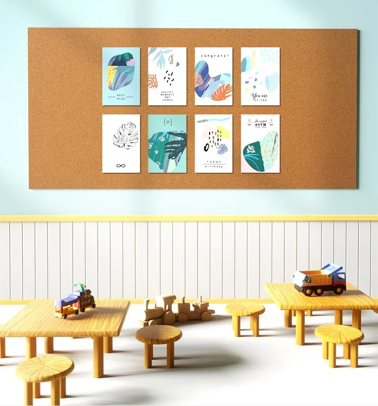 Aqumotic Cork Board for Office Long Bulletin Boards for Walls Frameless Corkboard Pin Coark Board Large Tack Corkboards