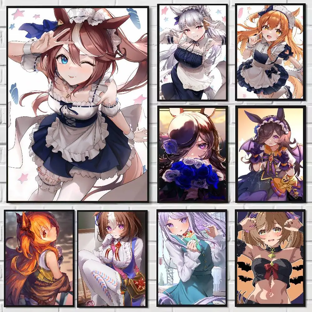 شعبية الساخن أوما موسومي جميلة ديربي أنيمي الألعاب المشارك لغرفة المعيشة قماش اللوحة طباعة المشارك الفن ديكور جدران المنزل هدية