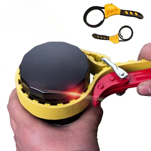 Llave de filtro de aceite de 6 pulgadas, llave de correa ajustable, extractor de filtro de aceite, llave de correa, llave de cadena, abridor de correa para herramienta de fontanero