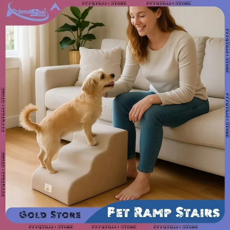 

Pet Ramp Stairs Non Slip Dog Steps Washable Removable High Density Memory Foam Sofa Pets Supplies for Small Medium Large Dogs