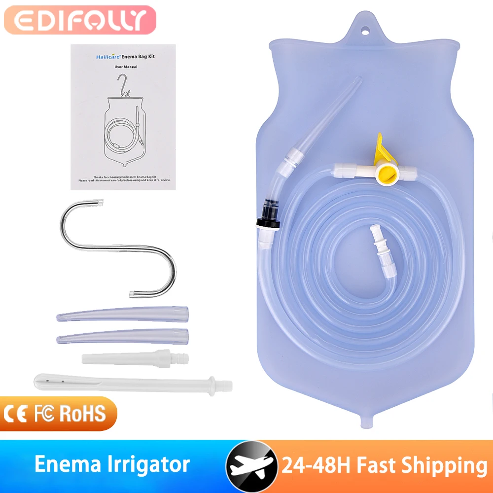 

Silicone Bidet Enema Douche Bulb Dual Side Openings Elastic Inflatable Double Bulb Flushing System for Health Care Enema Douche