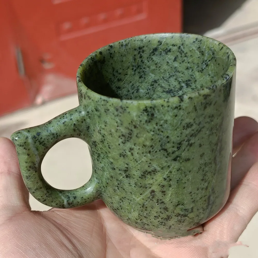 Naturalny jadeit tybetański Medycyna Wang Shi Filiżanka do herbaty Filiżanka do kawy Aktywna magnetyczna biżuteria zdrowotna Naturalny kolor jadeitu Losowo