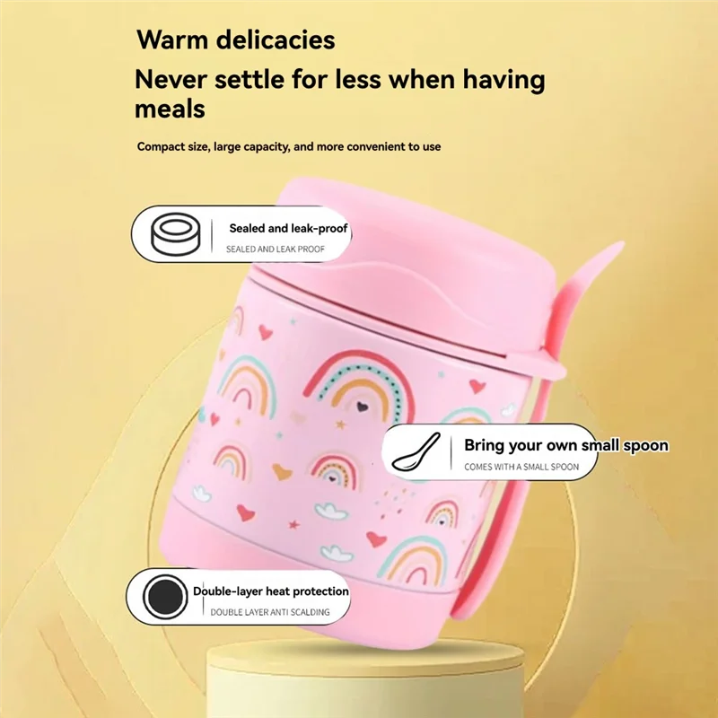 كوب ترمس للحساء سعة 10 أونصة للأطعمة الساخنة للأطفال، مع حاوية طعام معزولة لملعقة، برطمان حراري لطعام الغداء بفم واسع، طراز كاجوال #3