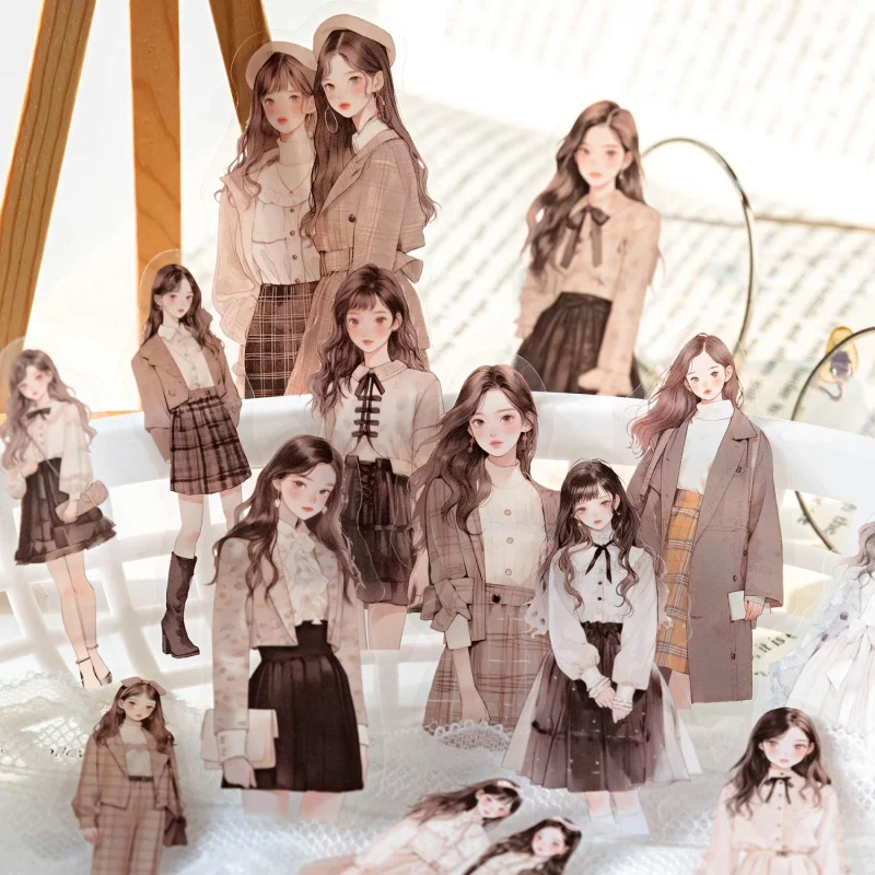 30 ورقة في كل عبوة من ملصقات تزيين الحياة، عناصر الموضة الرجعية، ملصقات تخطيط ألبوم تاريخ حساب اليد