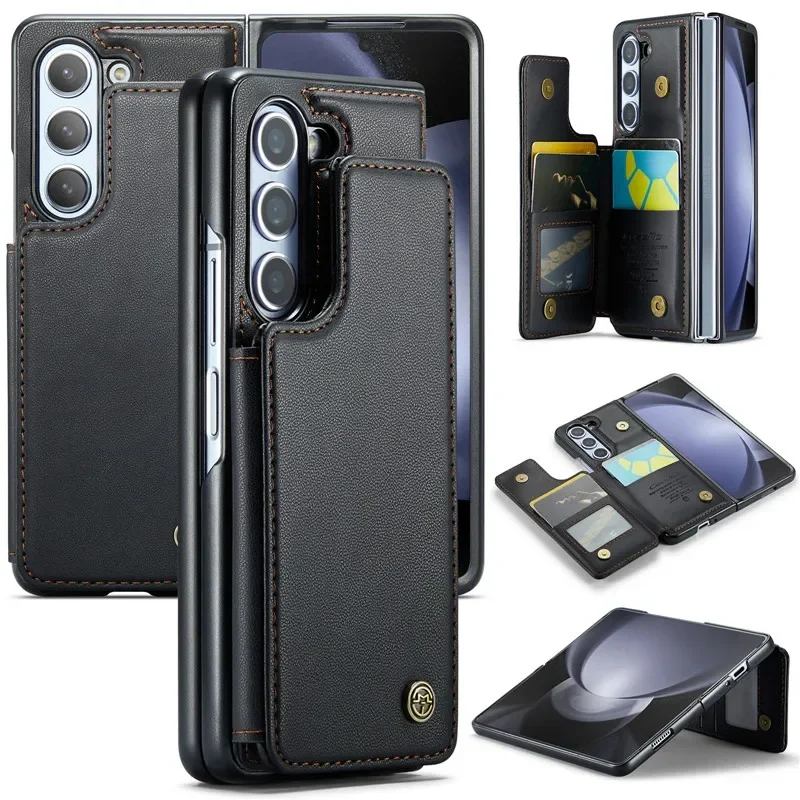 

EUCAGR Luxury Magnetic Wallet PU Leather Case For Samsung Galaxy Z Fold 3 4 5 6 Card Solt Holder Pocket Cover For Galaxy Z Fold5