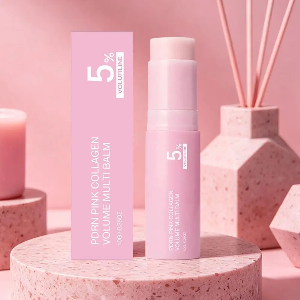 1-5 Stück 5% PDRN Pink Collagen Volume Multi Balm 10g – Straffender, feuchtigkeitsspendender Stick für alle Hauttypen, tragbare aufpolsternde Reparaturkur – Detail 3