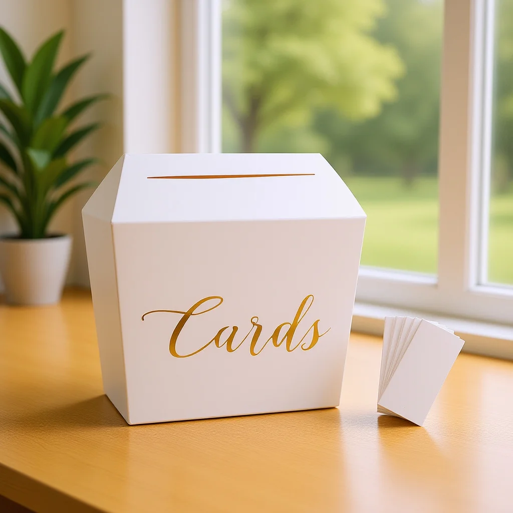 

1Set Wedding Card Box Premium Thick Paper Card Holder for Wedding Anniversary Birthday Graduation Party Favor Keepsake Storage